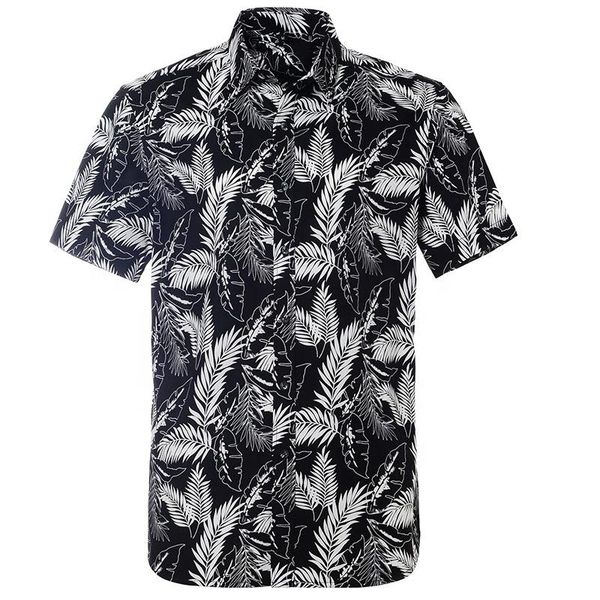 men's casual shirts 100% cotton custom logo aloha beach summer hawaiian holiday, White;black
men's casual shirts 100% cotton custom logo aloha beach summer hawaiian holiday, White;black