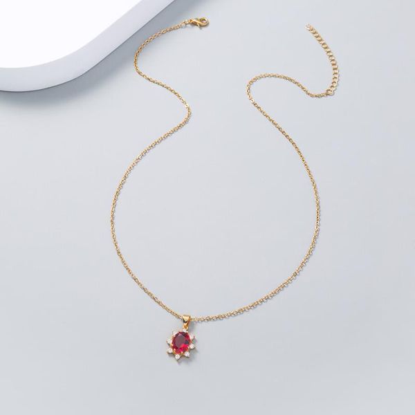 pendant necklaces fashion micro inlay zircon oval red semi-precious stone sunflower necklace jewelry for women party gift gold chain, Silver
pendant necklaces fashion micro inlay zircon oval red semi-precious stone sunflower necklace jewelry for women party gift gold chain, Silver