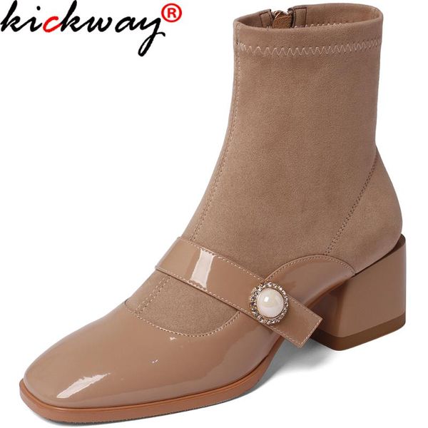 boots kickway classic office women ankle autumn winter fashion splicing genuine leather high heels side zipper short shoes woman, Black
boots kickway classic office women ankle autumn winter fashion splicing genuine leather high heels side zipper short shoes woman, Black