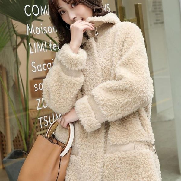 women's fur & faux 2021 autumn winter women natuarl sheep wool coat female causal fashion loose korean style thick warm solid short jac, Black
women's fur & faux 2021 autumn winter women natuarl sheep wool coat female causal fashion loose korean style thick warm solid short jac, Black