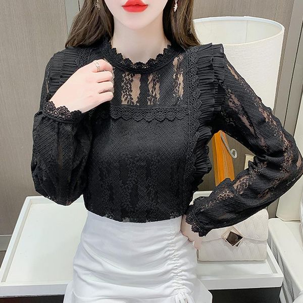 women's blouses & shirts chic black lace blouse women 2021 spring autumn long sleeve crochet shirt hollow out casual ladies white elega
women's blouses & shirts chic black lace blouse women 2021 spring autumn long sleeve crochet shirt hollow out casual ladies white elega
