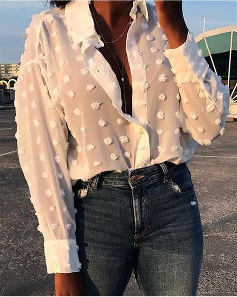 women's blouses & shirts womens and elegant long sleeve chemise femme polka dot loose ol shirt ladies chiffon blouse dames blusa femin, White
women's blouses & shirts womens and elegant long sleeve chemise femme polka dot loose ol shirt ladies chiffon blouse dames blusa femin, White