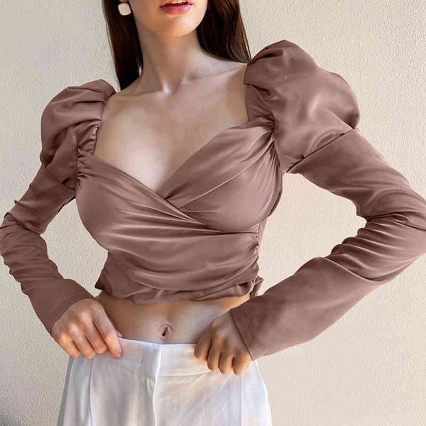 women's t-shirt femotwin trend fashion navel pure color temperament women long sleeve v-neck cross harajuku short t-shirt 4ok0, White
women's t-shirt femotwin trend fashion navel pure color temperament women long sleeve v-neck cross harajuku short t-shirt 4ok0, White