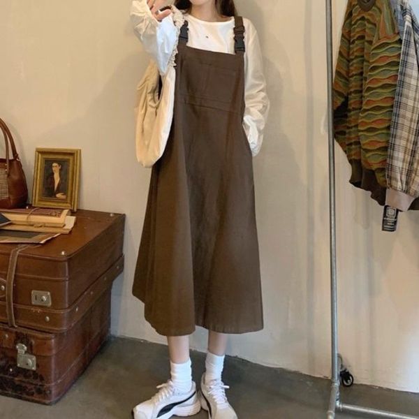 casual dresses mid-length sleeveless split vintage strap dress nv chun autumn and winter design non-mainstream sub-set two-piece set, Black;gray
casual dresses mid-length sleeveless split vintage strap dress nv chun autumn and winter design non-mainstream sub-set two-piece set, Black;gray