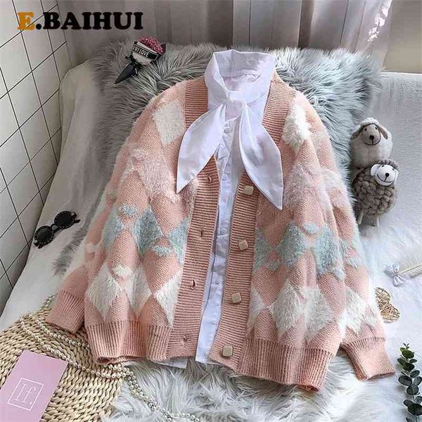 ebaihui women's autumn cardigan spring winter knit femme loose sweater coat cute geometric v neck ladies sweet jacket 210522, White
ebaihui women's autumn cardigan spring winter knit femme loose sweater coat cute geometric v neck ladies sweet jacket 210522, White