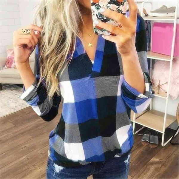 fashion casual plaid shirt women roll up long sleeve v neck blouse ladies loose button print blouse wear, White
fashion casual plaid shirt women roll up long sleeve v neck blouse ladies loose button print blouse wear, White