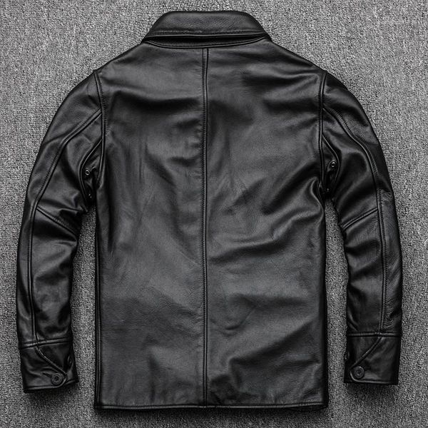 men's leather & faux brand mens clothes 2021 jaqueta masculina lapel business genuine jacket men single breasted coat blouson moto homm, Black
men's leather & faux brand mens clothes 2021 jaqueta masculina lapel business genuine jacket men single breasted coat blouson moto homm, Black