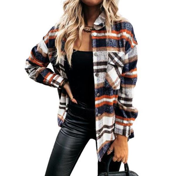 women's jackets autumn jacket coat women plaid printed loose long sleeve shirt clothing casual buttons outwear, Black;brown
women's jackets autumn jacket coat women plaid printed loose long sleeve shirt clothing casual buttons outwear, Black;brown