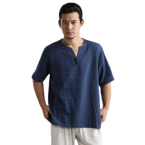 summer fashion retro v collarthin washing cotton linen mens shirts short sleeve blue camisa chemise hemden 4 colors men's casual, White;black
summer fashion retro v collarthin washing cotton linen mens shirts short sleeve blue camisa chemise hemden 4 colors men's casual, White;black