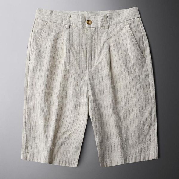 men's shorts minglu linen summer male luxury ice silk ventilate stripe casual mens fashion slim fit trousers size 36, White;black
men's shorts minglu linen summer male luxury ice silk ventilate stripe casual mens fashion slim fit trousers size 36, White;black