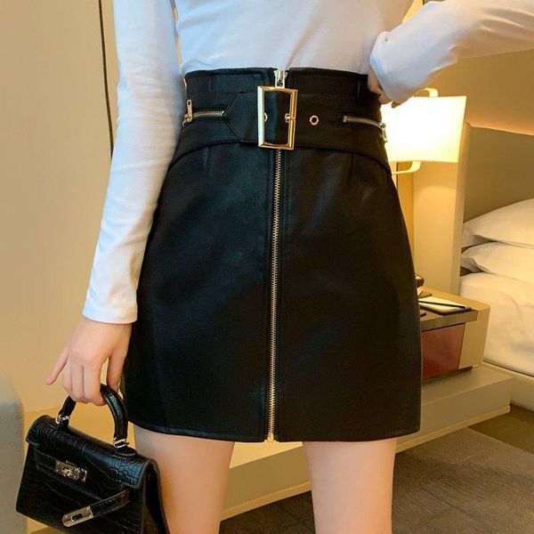 zipper high waist a-line leather skirt autumn season fashion of pure color matte pu short one step fema skirts, Black
zipper high waist a-line leather skirt autumn season fashion of pure color matte pu short one step fema skirts, Black