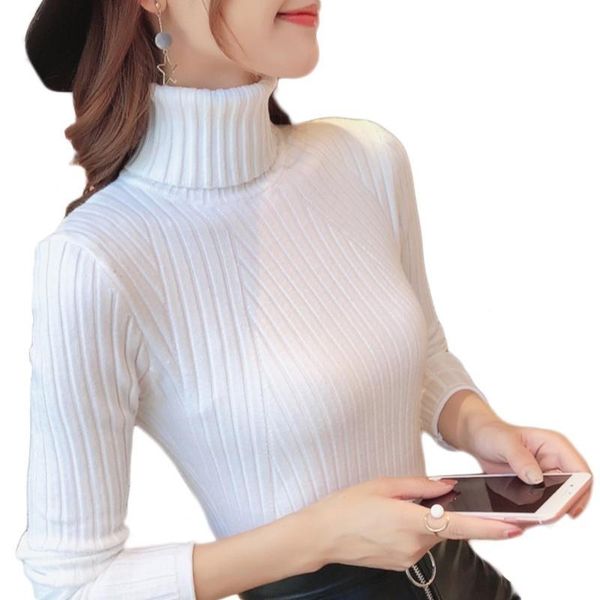 women's sweaters peonfly pullover women turtleneck female streetwear clothes long sleeve jumper solid knitted high elasticity sweater, White;black
women's sweaters peonfly pullover women turtleneck female streetwear clothes long sleeve jumper solid knitted high elasticity sweater, White;black