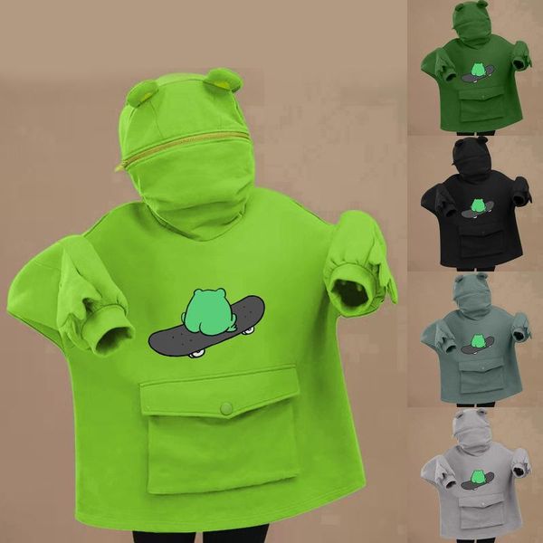 women's hoodies & sweatshirts harajuku women hoodie frog pullover fashion stitching cute plus velvet long-sleeve hooded sweatshirt kawa, Black
women's hoodies & sweatshirts harajuku women hoodie frog pullover fashion stitching cute plus velvet long-sleeve hooded sweatshirt kawa, Black