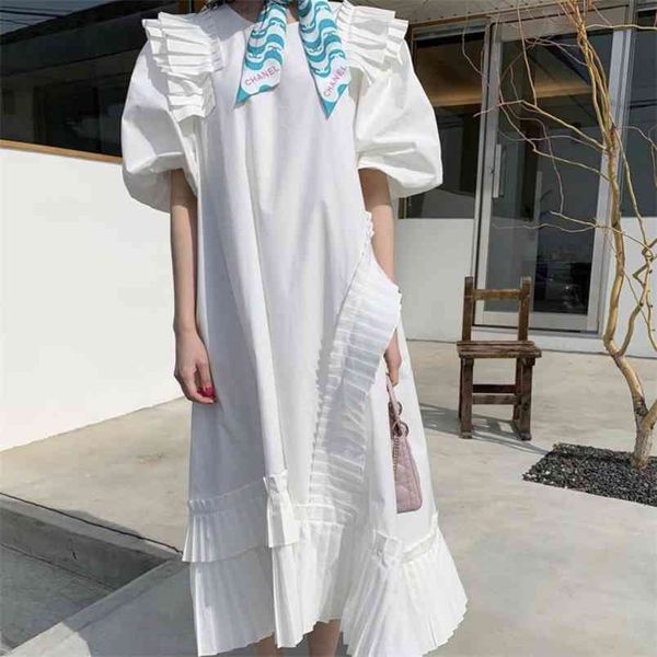 korean chic vintage summer dress women ruffles puff sleeve female all match high street fashion elegant long casual dresses 210514, Black;gray
korean chic vintage summer dress women ruffles puff sleeve female all match high street fashion elegant long casual dresses 210514, Black;gray