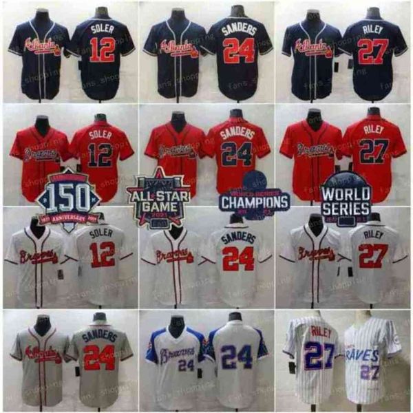 2021 ws gold program baseball jersey deion 24 sanders austin 27 riley jorge 12 soler stitched jerseys blue white red grey 150th anniversary, Blue;black
2021 ws gold program baseball jersey deion 24 sanders austin 27 riley jorge 12 soler stitched jerseys blue white red grey 150th anniversary, Blue;black
