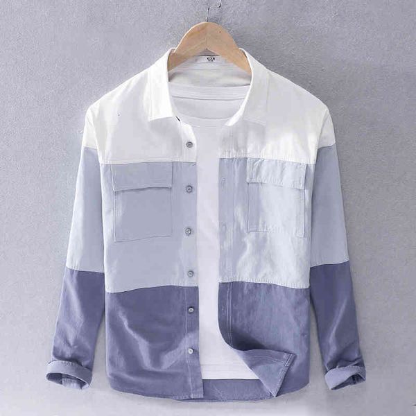 men's t-shirts 100% cotton stitching autumn and spring brand long sleeve shirts for men fashion casual shirt mens chemise overhemd l2og, White;black
men's t-shirts 100% cotton stitching autumn and spring brand long sleeve shirts for men fashion casual shirt mens chemise overhemd l2og, White;black