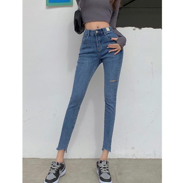women's jeans real s 2021 fashion ladies blue ripped high waist skinny slim stretch casual with small feet
women's jeans real s 2021 fashion ladies blue ripped high waist skinny slim stretch casual with small feet