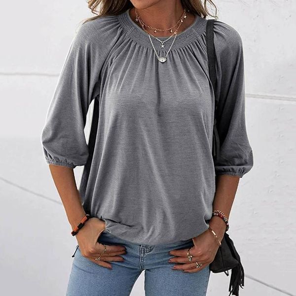 women's blouses & shirts feitong pullover blouse fashion solid round neck shirt 3/4 sleeve loose pleated vetement femme 2021, White
women's blouses & shirts feitong pullover blouse fashion solid round neck shirt 3/4 sleeve loose pleated vetement femme 2021, White