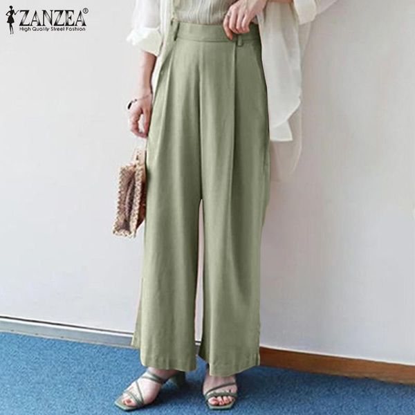 women's pants & capris zanzea vintage autumn casual wide leg trouser women elegant elastic waist pleated loose pantalon palazzo work ol, Black;white
women's pants & capris zanzea vintage autumn casual wide leg trouser women elegant elastic waist pleated loose pantalon palazzo work ol, Black;white