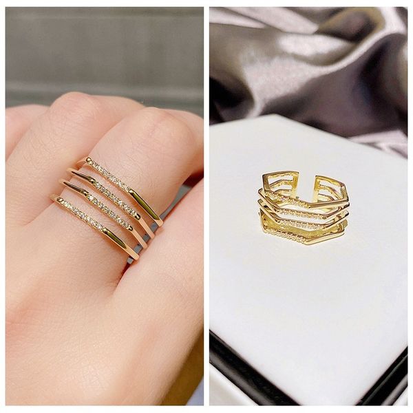 japane korean luxury fashion ins style geometric multi layer with adjustable opening and zircon inlaid index finger ring, Silver
japane korean luxury fashion ins style geometric multi layer with adjustable opening and zircon inlaid index finger ring, Silver