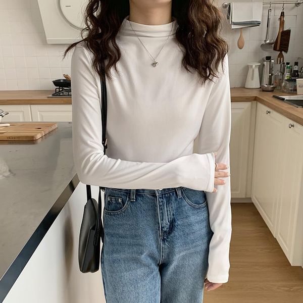 women's t-shirt spring t shirt women elasticity korean style tee woman clothes slim tshirt female skinny long sleeve, White
women's t-shirt spring t shirt women elasticity korean style tee woman clothes slim tshirt female skinny long sleeve, White