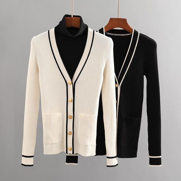women's knits & tees brand fashion women high spring autumn vintage elegant tencel v-neck slim gold buckle knitted cardigan sweater jac, White
women's knits & tees brand fashion women high spring autumn vintage elegant tencel v-neck slim gold buckle knitted cardigan sweater jac, White