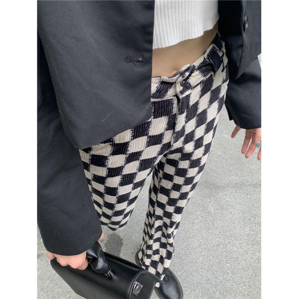 women's pants & capris plaid women spring autumn retro high waist street bottoms fashion drape bell bottom female harajuku casual trous, Black;white
women's pants & capris plaid women spring autumn retro high waist street bottoms fashion drape bell bottom female harajuku casual trous, Black;white