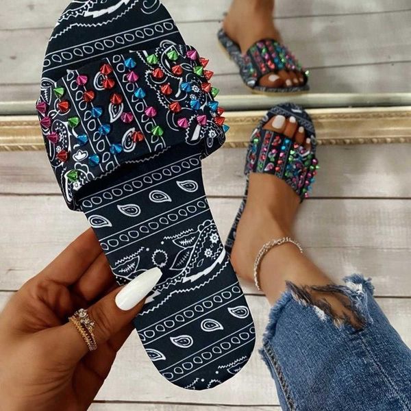 fashion comfortable flat shoes women's slippers flip-flops open toe print casual beach flats for women, Black
fashion comfortable flat shoes women's slippers flip-flops open toe print casual beach flats for women, Black