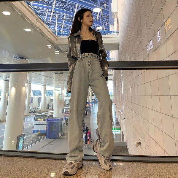 women's jeans yamdi pantalon solid vintage wide-leg woman button denim pants women slim high waist 2021 spring summer pocket, Blue
women's jeans yamdi pantalon solid vintage wide-leg woman button denim pants women slim high waist 2021 spring summer pocket, Blue