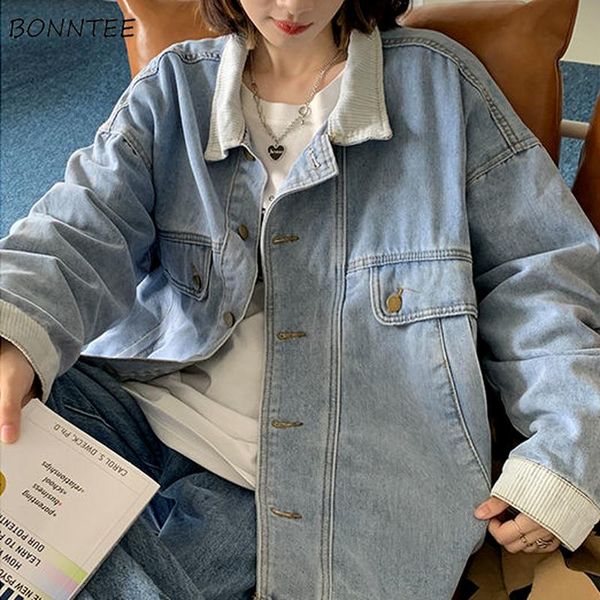women's jackets basic women single breasted all match denim solid simple street wear teenager outwear fashion leisure autumn chic ins, Black;brown
women's jackets basic women single breasted all match denim solid simple street wear teenager outwear fashion leisure autumn chic ins, Black;brown