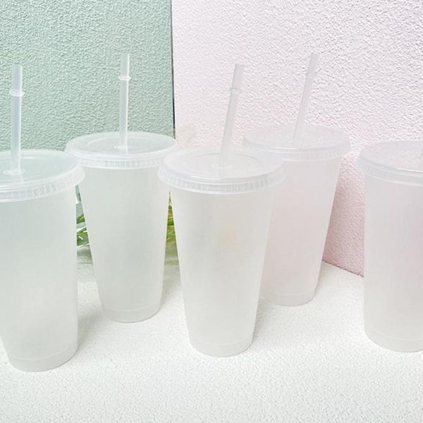 disposable cups & straws 5pcs 500ml/700ml straw cup with lid coffee reusable plastic tumbler matte finish juice mugs drinkware for home
disposable cups & straws 5pcs 500ml/700ml straw cup with lid coffee reusable plastic tumbler matte finish juice mugs drinkware for home