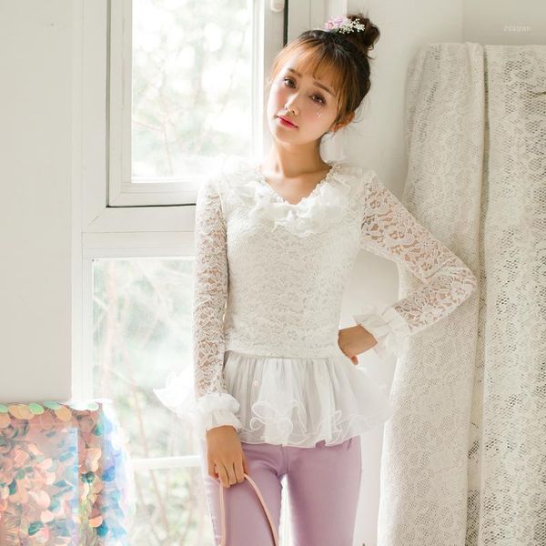 women's blouses & shirts princess sweet lolita blouse candy rain spring and summer day slim long sleeved lace c22ab7046, White
women's blouses & shirts princess sweet lolita blouse candy rain spring and summer day slim long sleeved lace c22ab7046, White