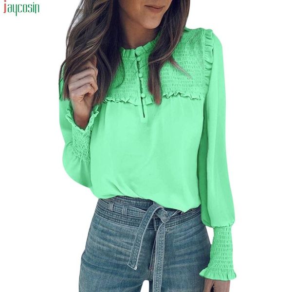 blouse women ruffles solid casual pleated loose work office plus size shirt female shirts vest women's blouses, White
blouse women ruffles solid casual pleated loose work office plus size shirt female shirts vest women's blouses, White