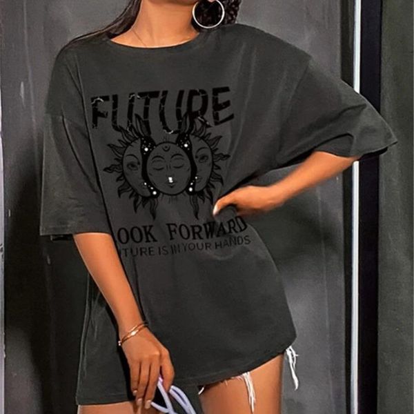 women's t-shirt black letter and sun print crewneck t shirts women vintage casual fashion streetwear plus size short sleeve harajuku s, White
women's t-shirt black letter and sun print crewneck t shirts women vintage casual fashion streetwear plus size short sleeve harajuku s, White