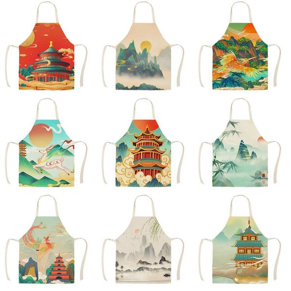 aprons chinese style national tide apron children kitchen linen printing household cleaning cooking antifouling
aprons chinese style national tide apron children kitchen linen printing household cleaning cooking antifouling