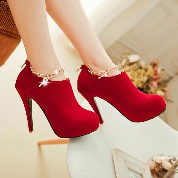 dress shoes plus size 43 2021 fashion women flock pumps woman round toe super thin high heels ladies chain zipper a070, Black
dress shoes plus size 43 2021 fashion women flock pumps woman round toe super thin high heels ladies chain zipper a070, Black