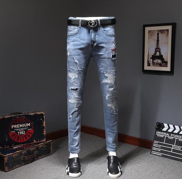 embellished ribbed stretch men's jeans multi pocket biker male slim blue pants/trousers size 28-36 kg-349
embellished ribbed stretch men's jeans multi pocket biker male slim blue pants/trousers size 28-36 kg-349