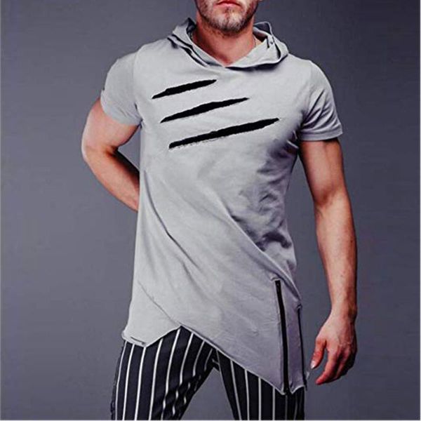 mens fit slim pullover short sleeve hoodie hooded casual t-shirt summer male zipper irregular personality men's t-shirts, White;black
mens fit slim pullover short sleeve hoodie hooded casual t-shirt summer male zipper irregular personality men's t-shirts, White;black