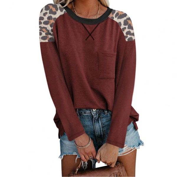 women's blouses & shirts women blouse leopard print patchwork autumn winter o neck long sleeve t-shirt for party, White
women's blouses & shirts women blouse leopard print patchwork autumn winter o neck long sleeve t-shirt for party, White
