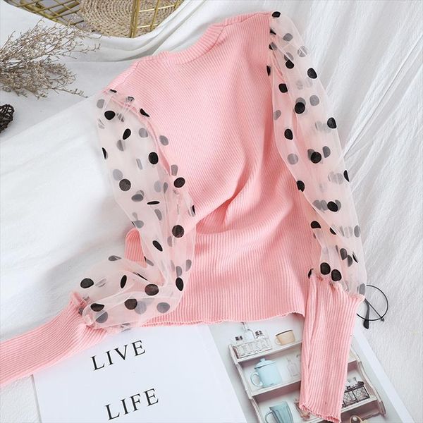 knitted polka dot puff women sweater long sleeve woman mesh see through clothes elegant ladies slim kawaii, White;black
knitted polka dot puff women sweater long sleeve woman mesh see through clothes elegant ladies slim kawaii, White;black