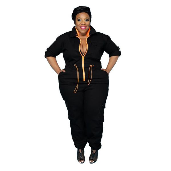 plus size tracksuits black jumpsuit women's clothing turn down collar overall casual onesie full sleeve rompers ropa mujer talla grande
plus size tracksuits black jumpsuit women's clothing turn down collar overall casual onesie full sleeve rompers ropa mujer talla grande