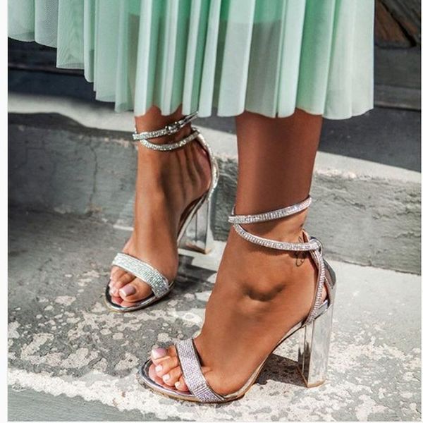 sandals silver crystal women square heel buckle strap gladiator stiletto wedding rhine stone, Black
sandals silver crystal women square heel buckle strap gladiator stiletto wedding rhine stone, Black
