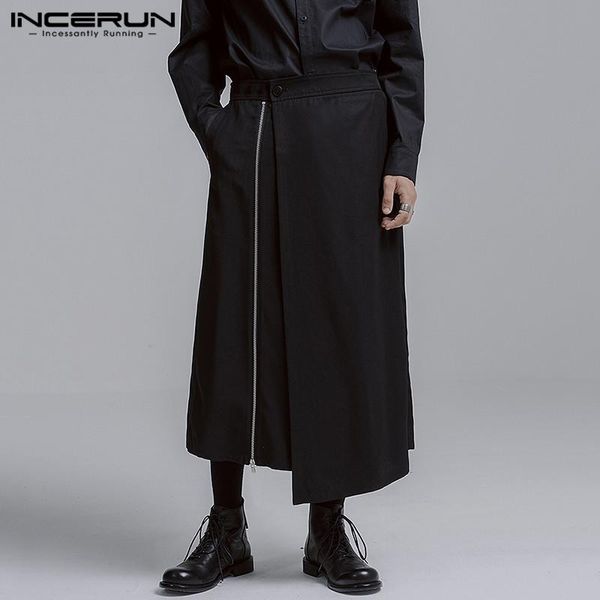 men solid color skirts incerun fashion irregular zipper skirt man korean style button bottoms streetwear hombre plus size men's pants, Black
men solid color skirts incerun fashion irregular zipper skirt man korean style button bottoms streetwear hombre plus size men's pants, Black