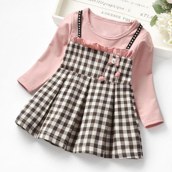 girl's dresses toddler baby retro dress kids girls crew neck long sleeve ruched plaid patchwork strap princess casual loose robe, Red;yellow
girl's dresses toddler baby retro dress kids girls crew neck long sleeve ruched plaid patchwork strap princess casual loose robe, Red;yellow