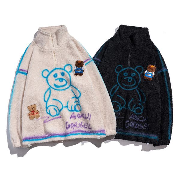 men's hoodies & sweatshirts winter men's warm thick wool lamb style hand-painted bear sweater harajuku hoodie street clothes, Black
men's hoodies & sweatshirts winter men's warm thick wool lamb style hand-painted bear sweater harajuku hoodie street clothes, Black