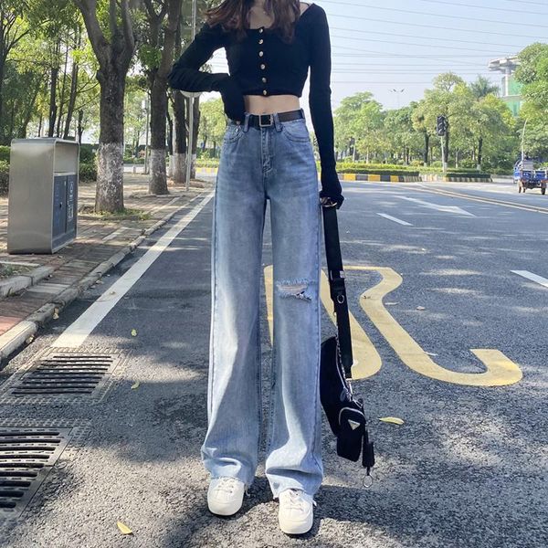women's jeans high-waisted summer thin wide-leg thin, high-drape, loose-fitting, straight-leg mopping trousers, Blue
women's jeans high-waisted summer thin wide-leg thin, high-drape, loose-fitting, straight-leg mopping trousers, Blue