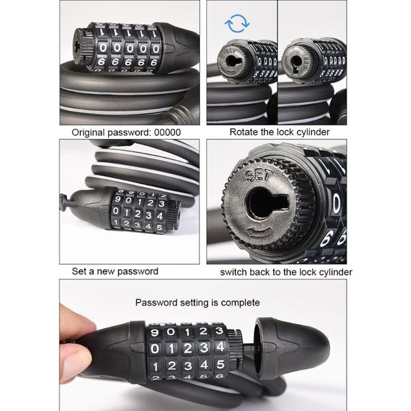 bike locks y1uc cable lock 5 digital password resettable coiling w/ reflective strips
bike locks y1uc cable lock 5 digital password resettable coiling w/ reflective strips