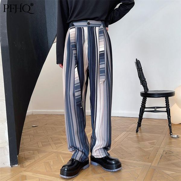 men's suits & blazers pfhq 2021 fashion loose korean style trend retro striped high waist bandage casual trousers autumn and winter 21e, White;black
men's suits & blazers pfhq 2021 fashion loose korean style trend retro striped high waist bandage casual trousers autumn and winter 21e, White;black