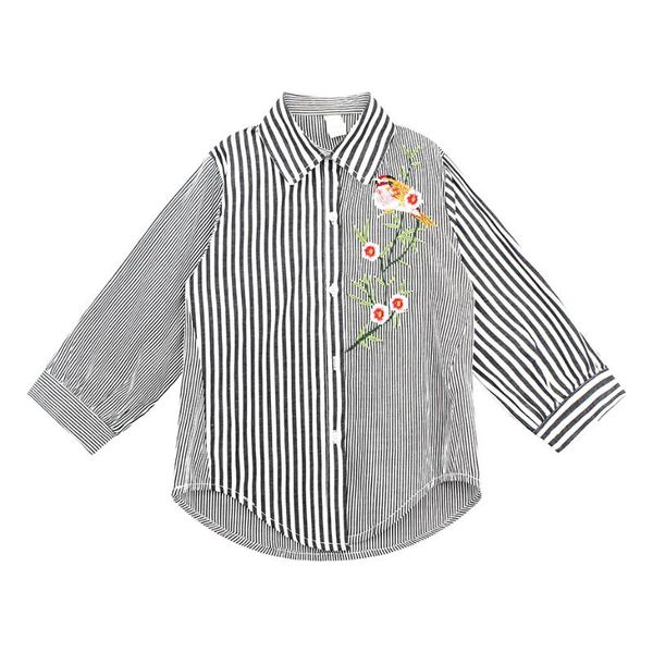 blouse for girls striped pattern bird children's shirt teenage clothes shirts, White;black
blouse for girls striped pattern bird children's shirt teenage clothes shirts, White;black