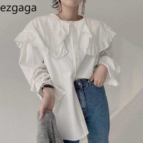 ezgaga blouse women korean chic vintage long sleeve turn-down collar embroidery hook flower loose solid ladies shirts fashion women's b, White
ezgaga blouse women korean chic vintage long sleeve turn-down collar embroidery hook flower loose solid ladies shirts fashion women's b, White